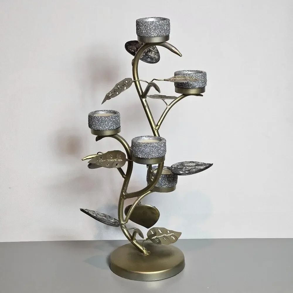 Pier 1 Meral candle holder glitter candles